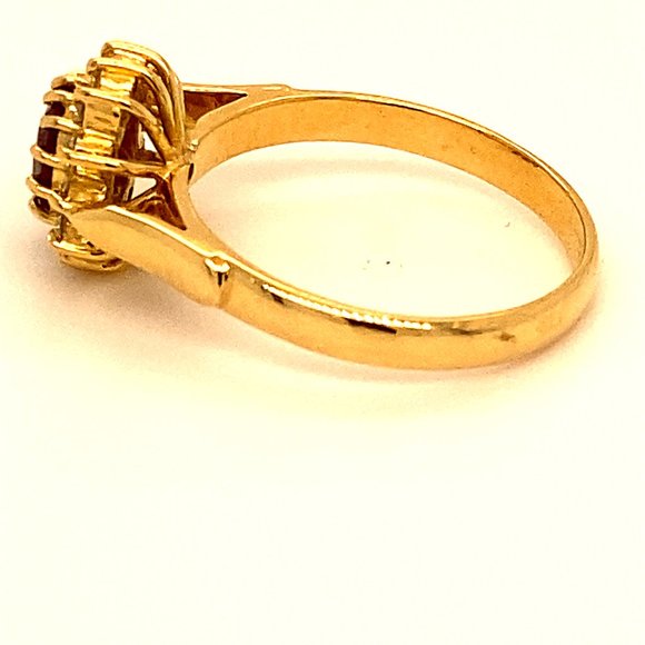 Ruby 1.09ct Diamonds Solid 18K Cocktail Ring - Picture 6 of 7